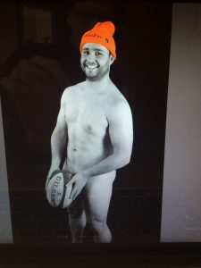 naked man in baczac beanie