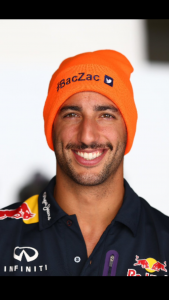 Ricciardo wearing baczac beanie